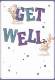 The uplifting design of this get well card offers a gentle embrace, blending playful artistry with the nurturing heart of Colney Hatch. Two charming characters-a round, fluffy teddy bear and a lively, floppy-eared puppy-bring the message to life, each seemingly sprung from the page as they cradle the vibrant, bold letters spelling out 'Get Well.' Painted in rich shades of teal and purple, the text stands out joyfully against a creamy, soft-white background, evoking the fresh, hopeful energy of a spring day in Colney Hatch. Twinkles of scattered stars in blues and lavenders add a layer of magic, as if a gentle flurry of well-wishes is drifting across the card. Both animals are drawn with plush, touching textures-the bear's fur dense and cozy, the puppy's ears inviting a gentle pat-reminding you of the tactile comfort in every hand-tied arrangement delivered locally. The whole composition carries a sense of airiness and warmth, offering solace and lightness to anyone in need of healing. Sent together with blooms from Flowers Colney Hatch, this card becomes a heartfelt salve-a visual and emotional gift that radiates care, sincerity, and hope for brighter days in our close-knit neighbourhood.